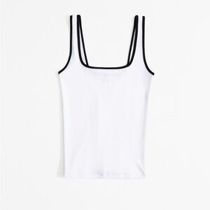 Abercrombie & Fitch White Tank with Black Edges